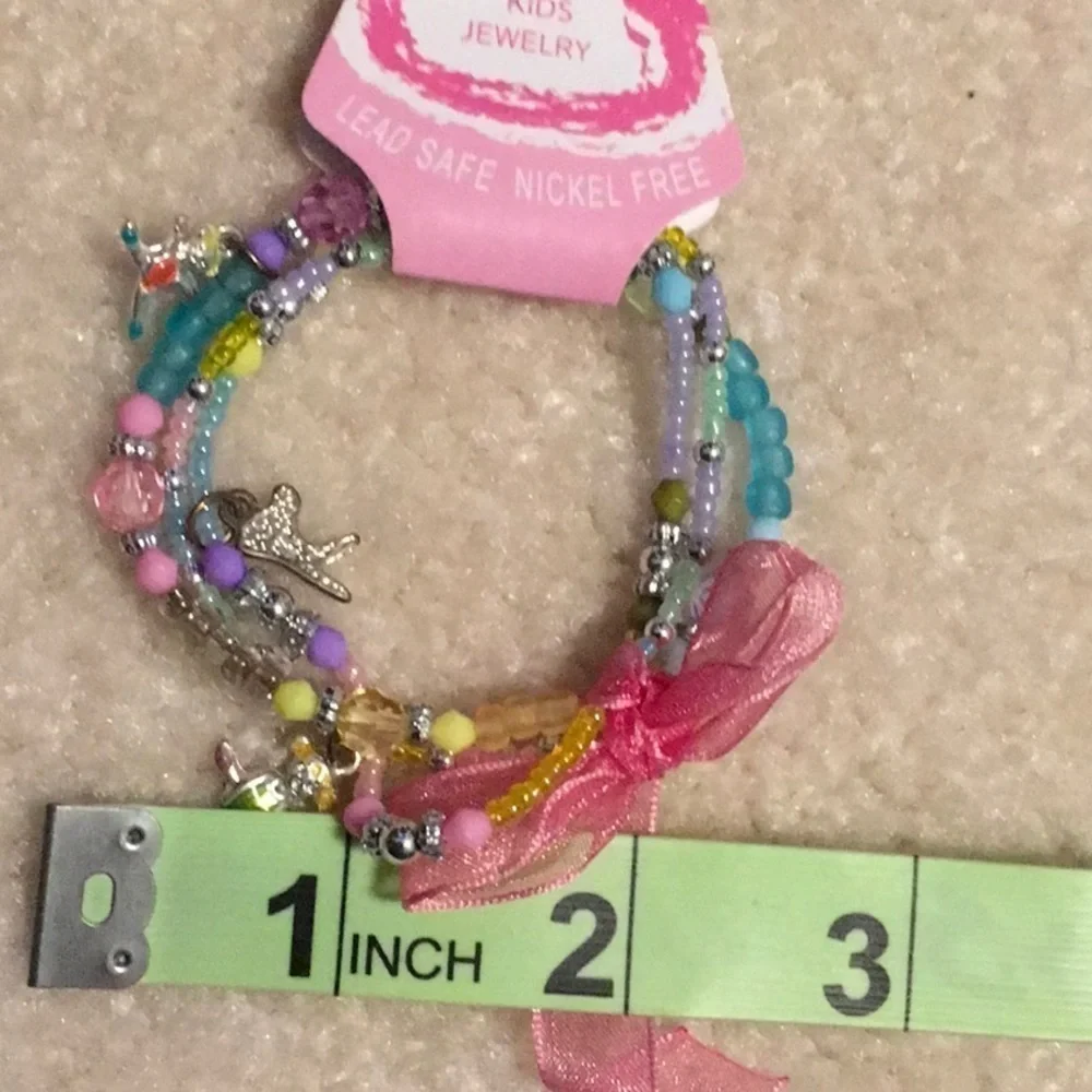 Set of 3 stretchy kids bracelets, gymnastics/dance